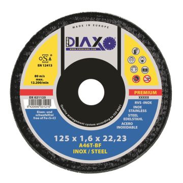SNIJSCHIJF INOX Ø 125 X 1,6 MM A46T-BF / PREMIUM CONSTRUCTION (25 PER OVERDOOS)