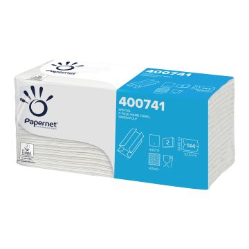 HANDDOEK C-FOLD PUUR CELLULOSE WIT 2LG144V 20ST