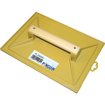 SCHUURBORD ABS GEEL 350 X 260 MM, HOUTEN HANDGREEP (6 PER OVERDOOS)