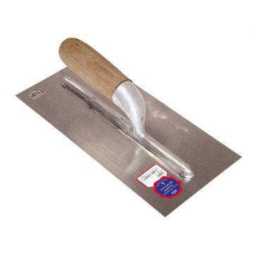 PLAKSPAAN 280 X 130 X 0,7 MM MET HOUTEN HANDGREEP - INOX (10 PER OVERDOOS)