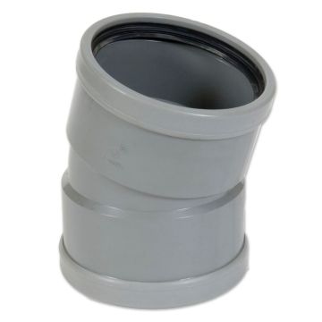 PVC BOCHT BENOR GRIJS 125MM 15°