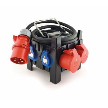 THERMOPLASTISCH GEÏSOLEERDE VERDEELKAST - SERIE IMST - MET KABEL EN ZEKERING (2 PER OVERDOOS)
