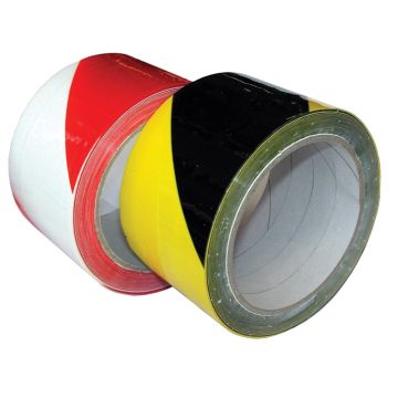 WAARSCHUWINGSTAPE PVC ZWART-GEEL - 50 MM X 33 M (36 PER OVERDOOS)