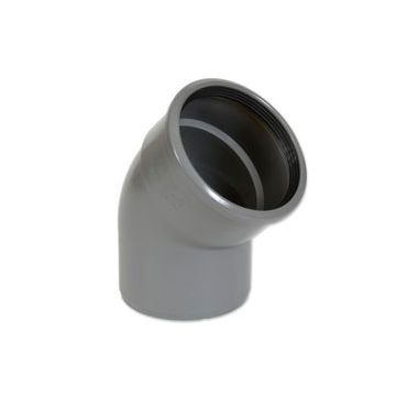 PVC BOCHT BENOR GRIJS 110MM 45°