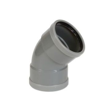 PVC BOCHT BENOR GRIJS 125MM 45°