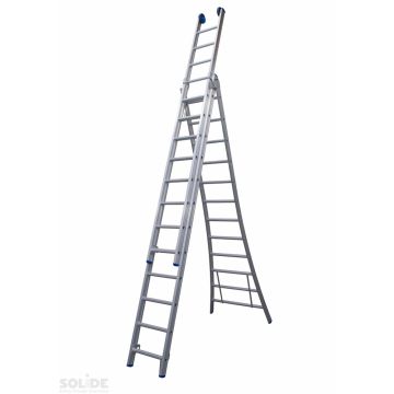 Schuifladder / 3 x 14, open voet, reform, verbredingsvoeten, gevelrollen