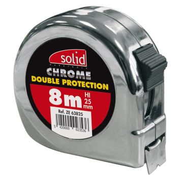 ROLMETER MET CHROMÉ BEHUIZING 5 M X 25 MM (6 PER OVERDOOS)