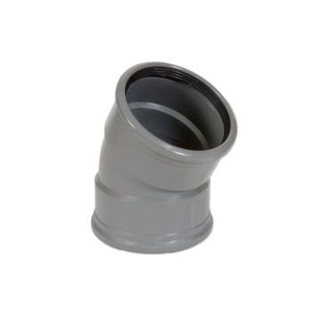 PVC BOCHT BENOR GRIJS 125MM 30°