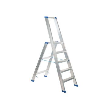 TRAPLADDER INDUSTRIËLE ALUMINIUM SPARTA 5 TREDEN MET BEUGEL