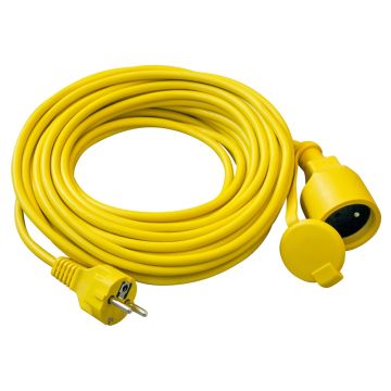VERLENGKABEL STOPCONTACT MET KLAPDEKSEL - 15 M - H05VV-F (8 PER OVERDOOS)