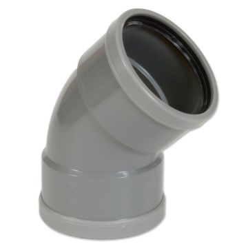PVC BOCHT BENOR GRIJS 250MM 45°