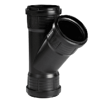 PP MASTER3PLUS T-STUK ZWART 3XMOF 90MM 45° 