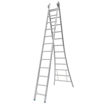 Schuifladder / 2 x 10, open voet, reform