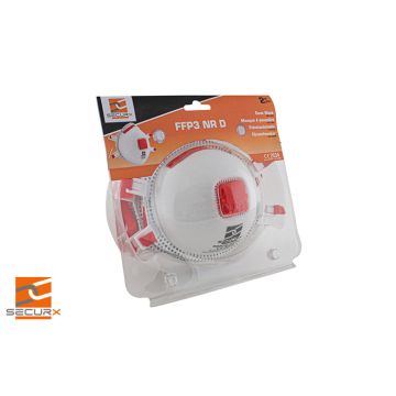 FIJNSTOFMASKER SECURX - FFP3 + VENTIEL (PRIJS/2 ST.) (50 PER OVERDOOS)