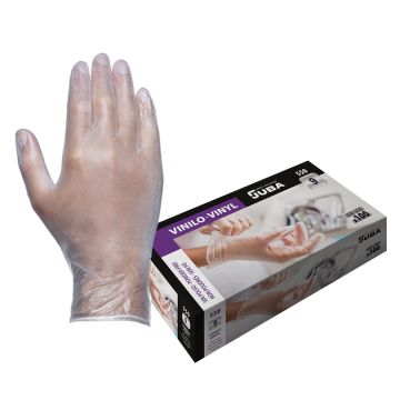 VINYL WEGWERP HANDSCHOEN PER 100 ST, MAAT L=24 CM (10 PER OVERDOOS)