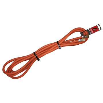 RUBBER GASSLANG MET 2 AANSLUITINGEN 3/8"L - 10 M - Ø 6,3 MM (2 PER OVERDOOS)