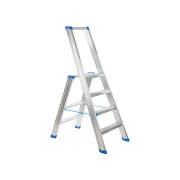 TRAPLADDER INDUSTRIËLE ALUMINIUM SPARTA 4 TREDEN MET BEUGEL