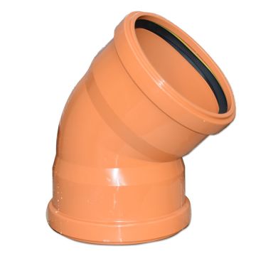 PP BOCHT BENOR ORANJE 160MM 45° 