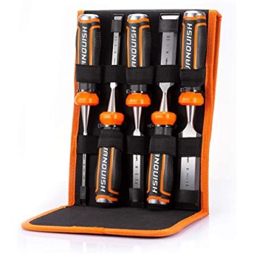 VANQUISH HOUTBEITELSET PRO 5 STUKS MET OPBERGZAK