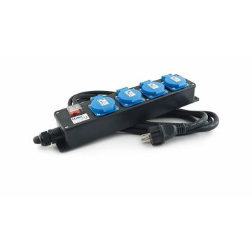 VERDEELBLOK - 4 STOPCONTACTEN - 10 M KABEL (4 PER OVERDOOS)