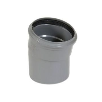 PVC BOCHT BENOR GRIJS 125MM 15°