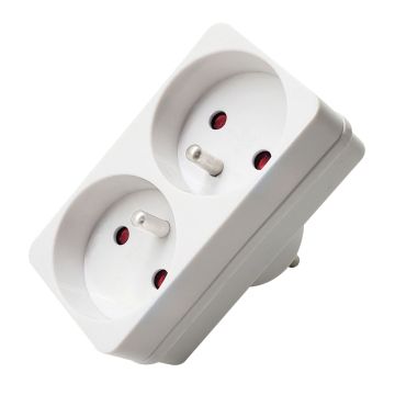 DOMINOSTEKKER 2-VOUDIG / 16A (60 PER OVERDOOS)