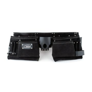 DUBBELE GEREEDSCHAPSGORDEL MET RIEM EN HAMERDRAGER - LEATHER (10 PER OVERDOOS)