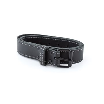 ZWART LEDEREN GORDELRIEM MET GESP - 130 CM X 40 MM - LEATHER (50 PER OVERDOOS)