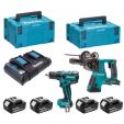 MAKITA SET 4 ACCUS VIJSMACHINE-BOORHAMER-LADER