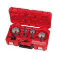 GATZAGEN SET BI-METAAL AANNEMER (25/32/40/54/68/76 MM, 2X OPNAMESCHACHT MET CENTREERBOOR, 2X CENTREERBOOR, ⅛″ INBUSSLEUTEL)